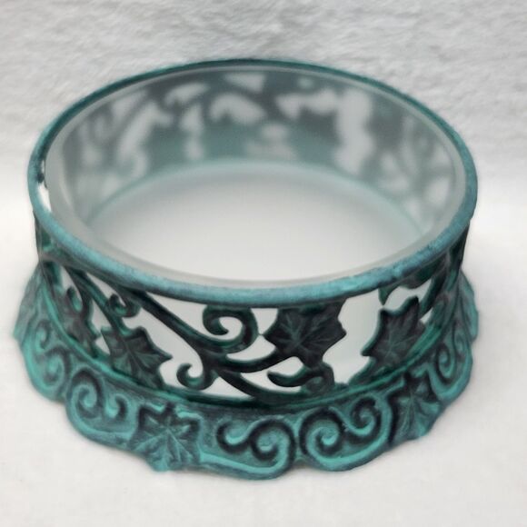 Vtg Partylite Retired Verdigris Ivy Garden 3-Wick Pillar/Candleholder P7362 NIB - Picture 1 of 10